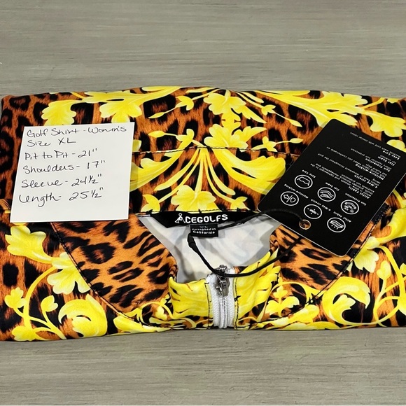 CeGolfs Golf Polo Shirt Yellow Long Sleeve Top Ladies Golf Attire Size XL NWT - Picture 10 of 12